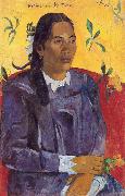 Paul Gauguin Woman with a Flower (nn03) oil painting picture wholesale